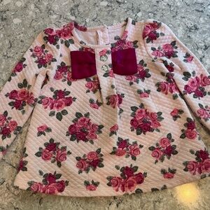 Kids Headquarters Pink Floral Quilted Top 4t Girls